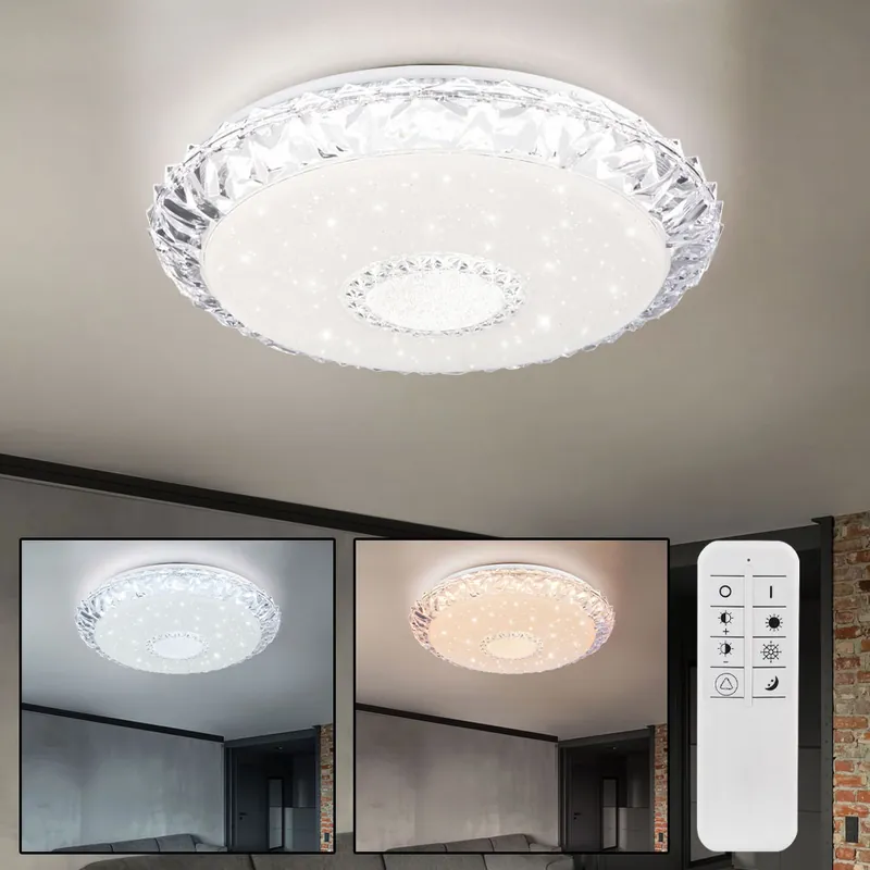LED plafondlamp, stereffect, dimbaar, afstandsbediening, D 50 cm Beperkte Voorraad