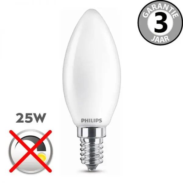 Bestseller Philips LEDclassic kaarslamp 25 watt (2,2W) E14 | Mat