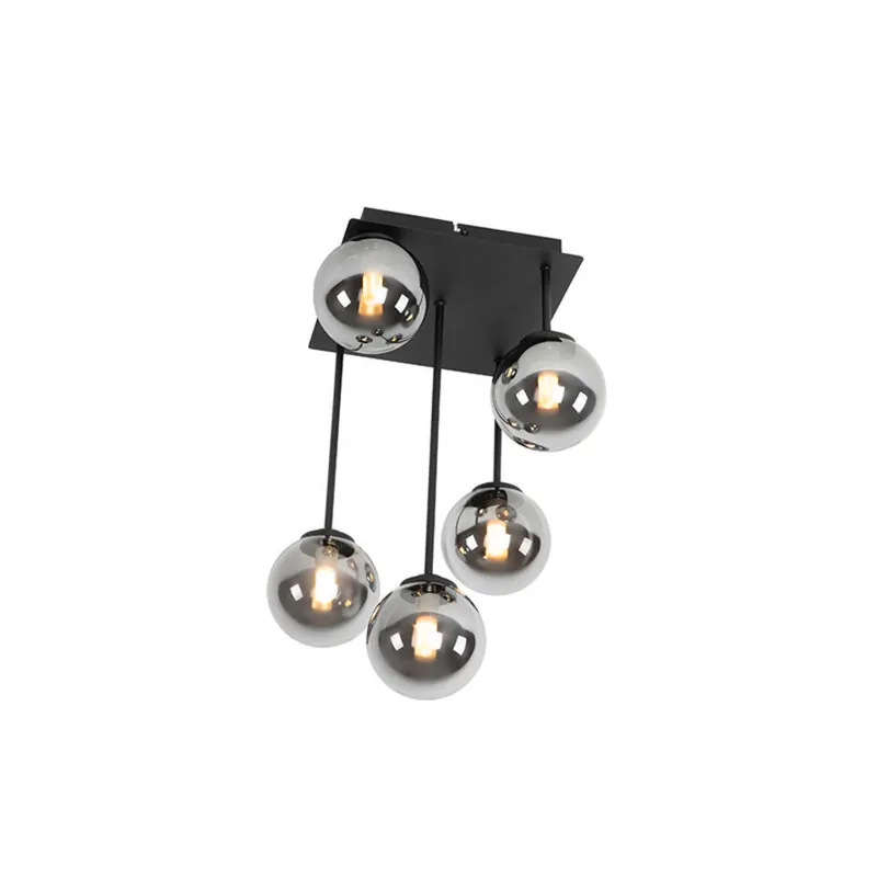 Qazqa plafondlamp athens zwart g9 Finale Uitverkoop