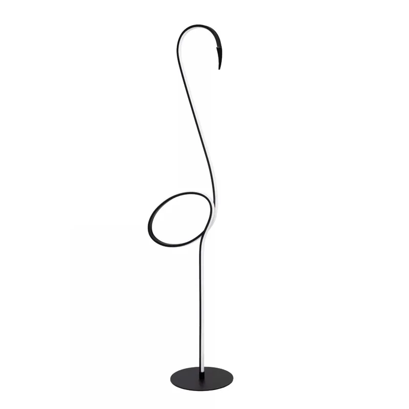 Actieprijs Vloerlamp Flamingo zwart rgb + remote
