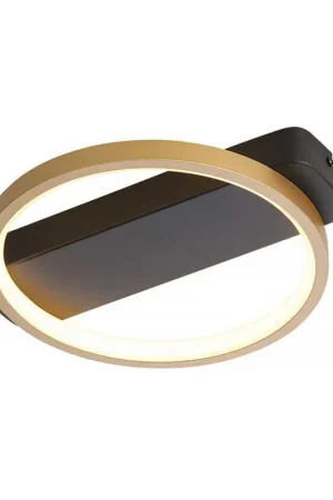 Aanbieding Freelight Plafondlamp Cintura - zwart - mat goud - 30x5.5 cm