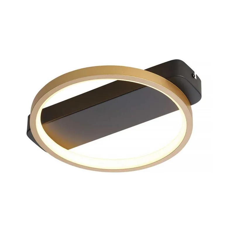 Aanbieding Freelight Plafondlamp Cintura - zwart - mat goud - 30x5.5 cm