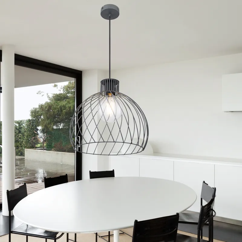 Hanglamp, metalen gaas, bolvorm, grafiet, 35 cm Beperkt Aanbod