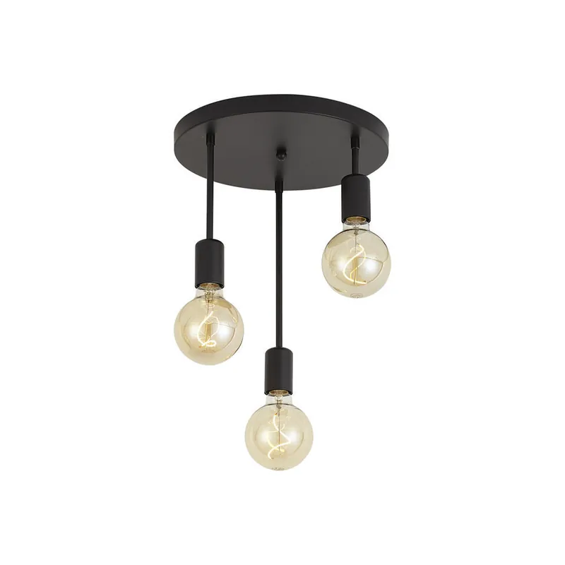 Qazqa plafondlamp facil zwart e27 Op = Op