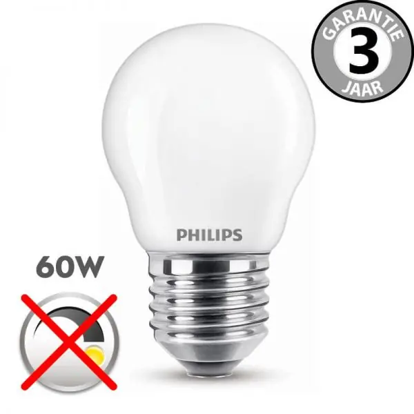 Aanbieding Philips LEDclassic kogellamp 60 watt (6,5W) E27 | Mat