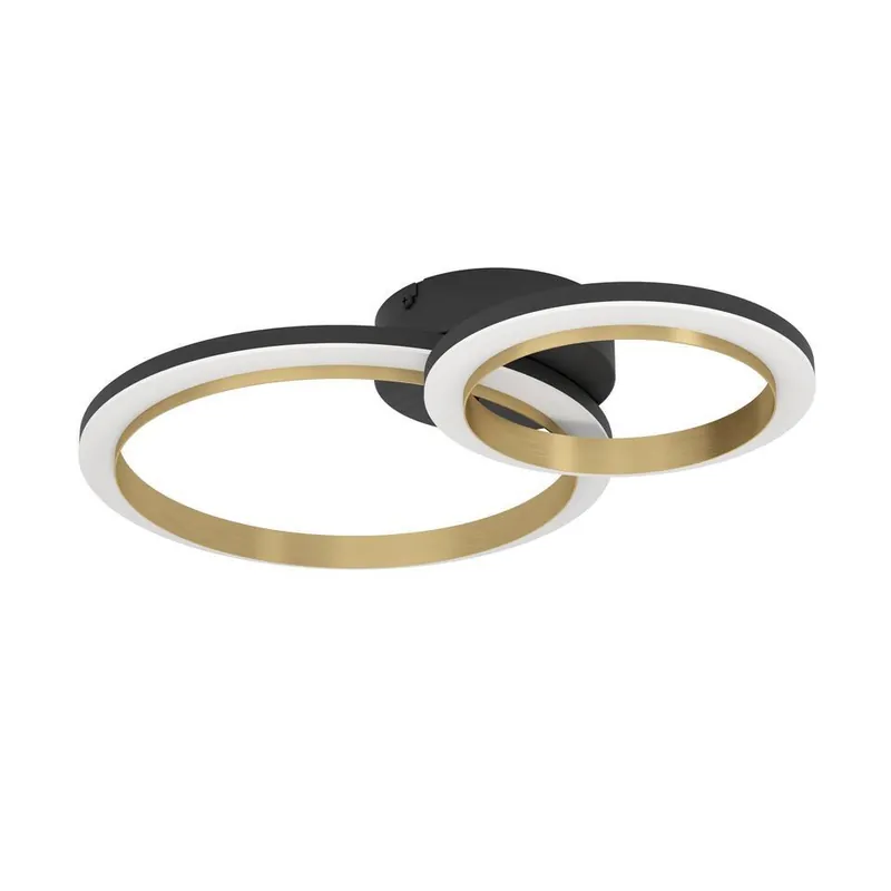 Must-Have EGLO Calliera Plafonnière - LED - Kunststof - Zwart/Goud/Wit