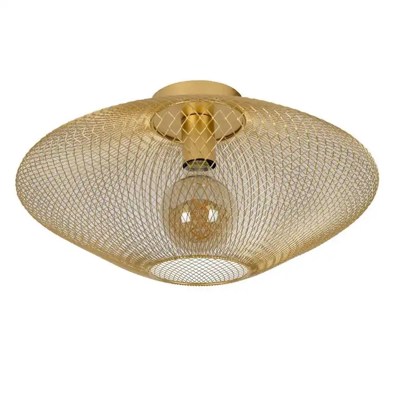 Premium Lucide plafondlamp Mesh - mat goud/messing