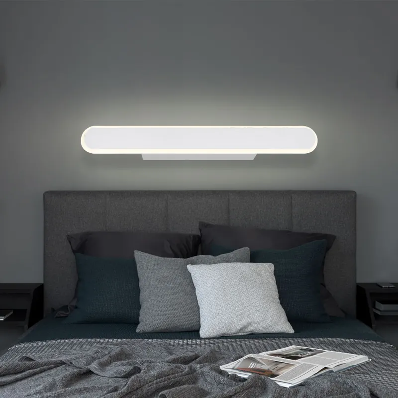 Veilige Betaling LED wandlamp, metaal, mat wit, lederlook, 40 cm
