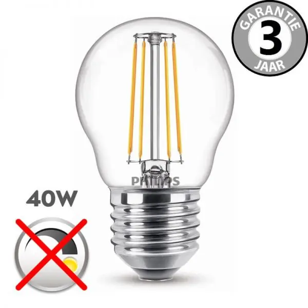 Philips LEDclassic kogellamp 40 watt (4,3W) E27 | Helder Hete Deal
