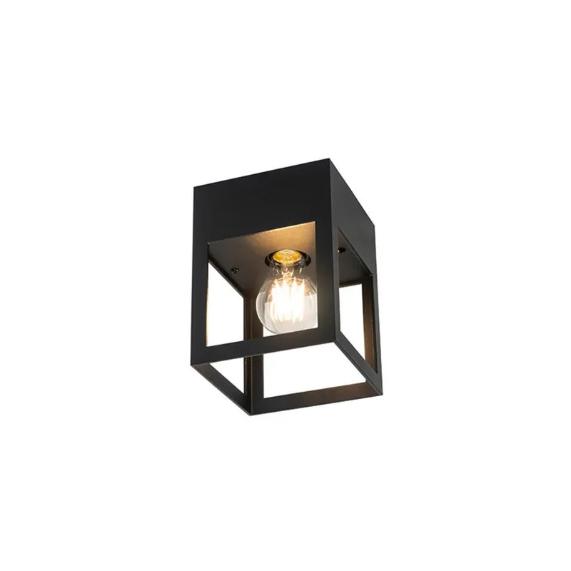 Qazqa plafondlamp cela zwart e27 Flitsaanbieding