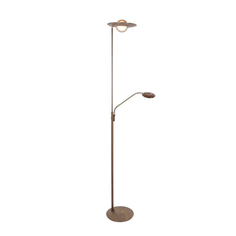 Alleen Vandaag Vloerlamp Zenith met uplight en leeslicht in brons