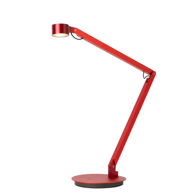 Lucide OGDEN - Bureaulamp - LED 3 StepDim - 1x7W 3000K - Rood | Premium Gratis Verzending