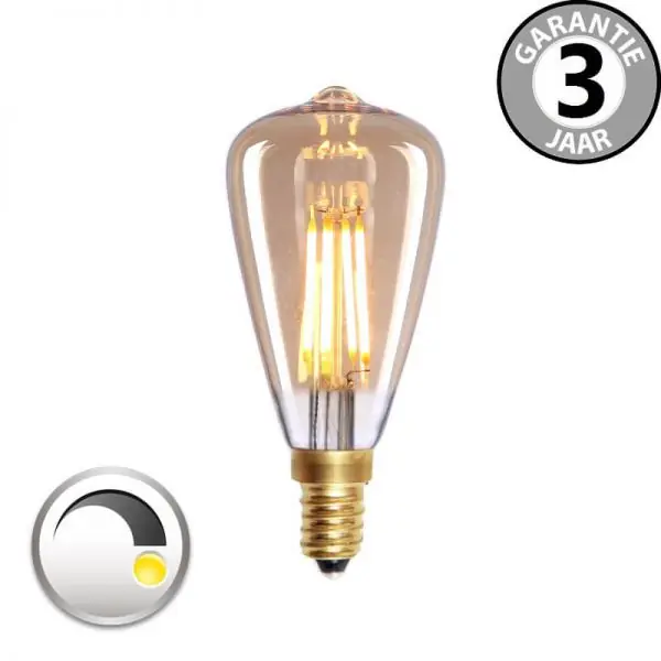 Koop Vandaag LED mini Rustika CURVE GOLD DECO 4 watt E14 dimbaar