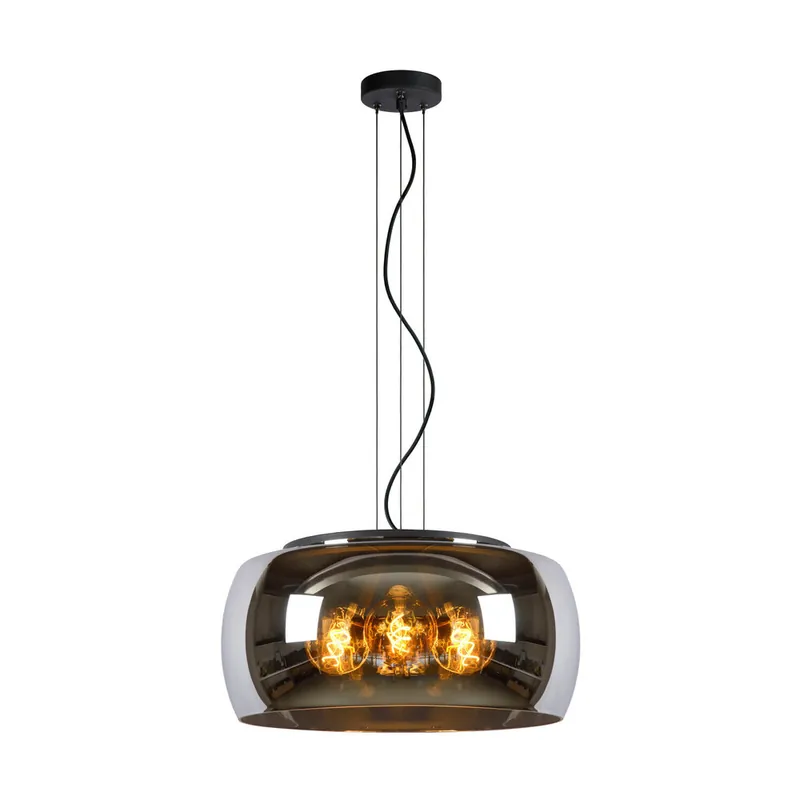 Op = Op Lucide OLIVIA - Hanglamp - Ø 50 cm - 3xE27 - Fumé