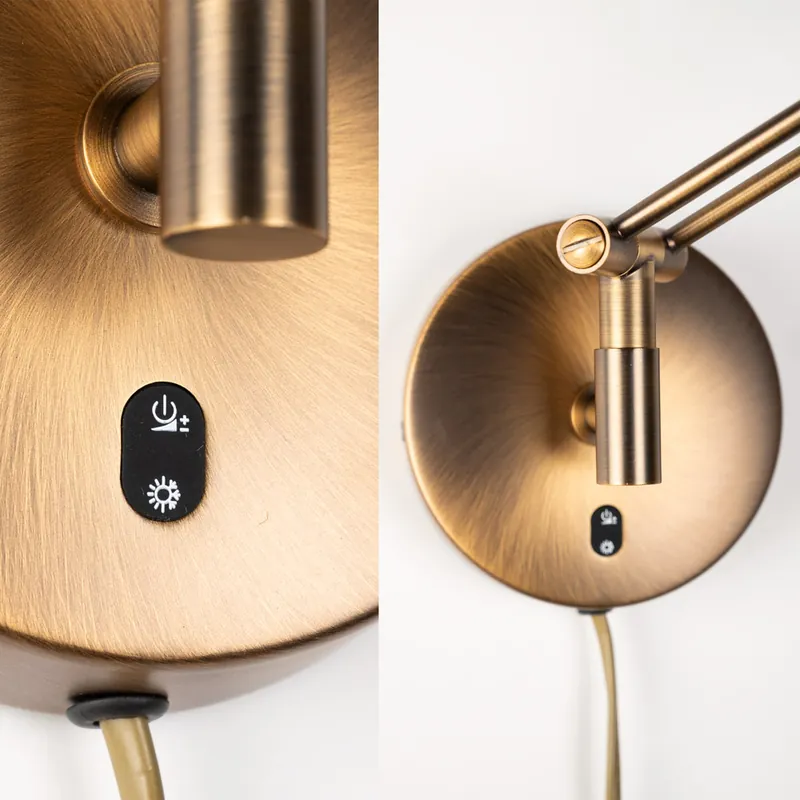 Wand-en leeslamp Zenith met uittrekbare arm in brons Koop Vandaag