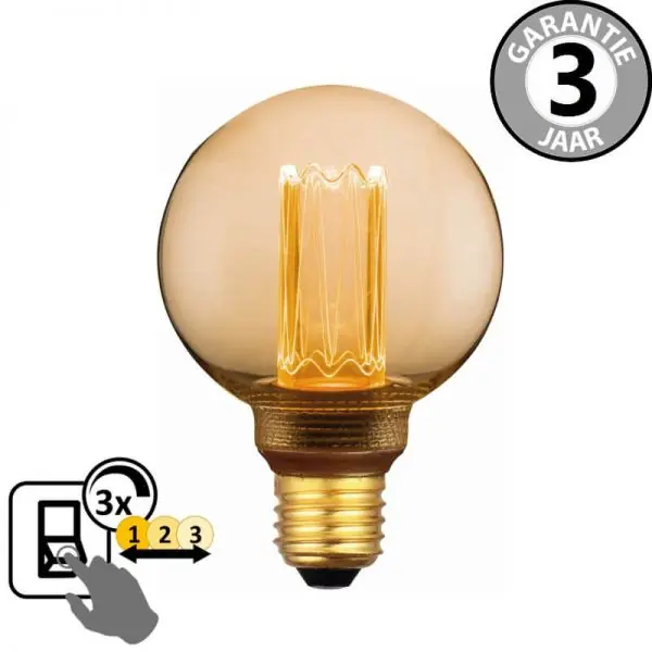 Gratis Retour LED globe 80mm SceneSwitch DECO GOLD 5W E27 | 3 standen dimbaar