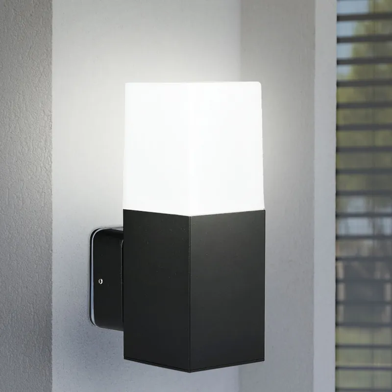Populair Wandlamp, aluminium, zwart, H 25 cm, VT-7613