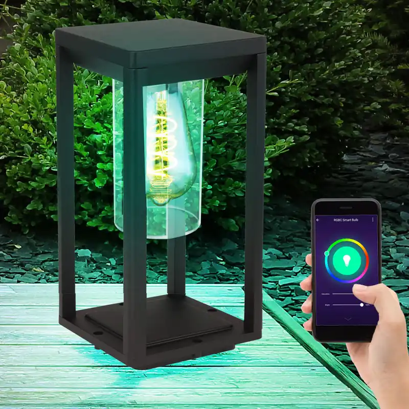 Gratis Verzending RGB LED vloerlamp, ALU, zwart, app en spraakbesturing CANDELA