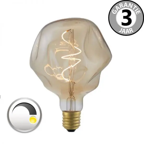 Gereduceerde Prijs LED GIANT CURVE GOLD DECO 4 watt E27 dimbaar | Gedeukte globe 12,5 cm