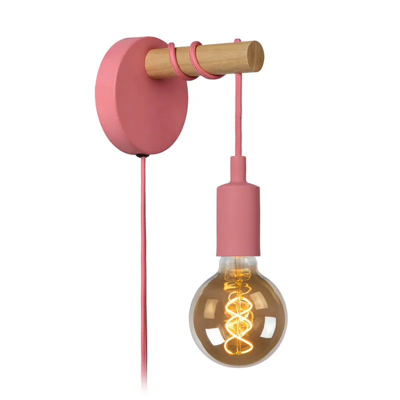 Lage Prijs Lucide POLA - Wandlamp Kinderkamer - Ø 12 cm - 1xE27 - Roze