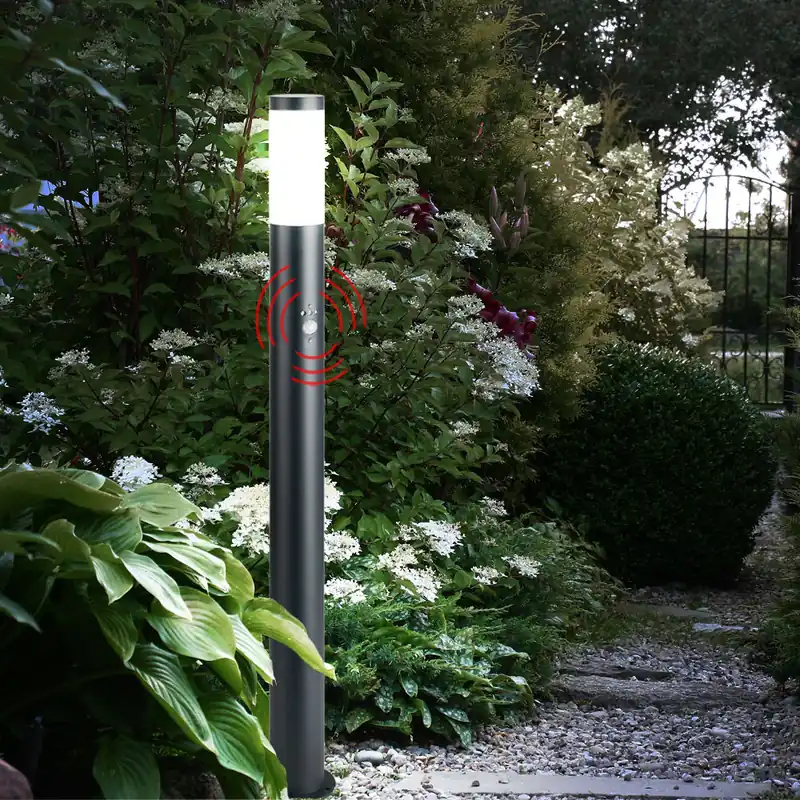 Vloerlamp, roestvrij staal, bewegingsmelder H 110 cm Finale Uitverkoop