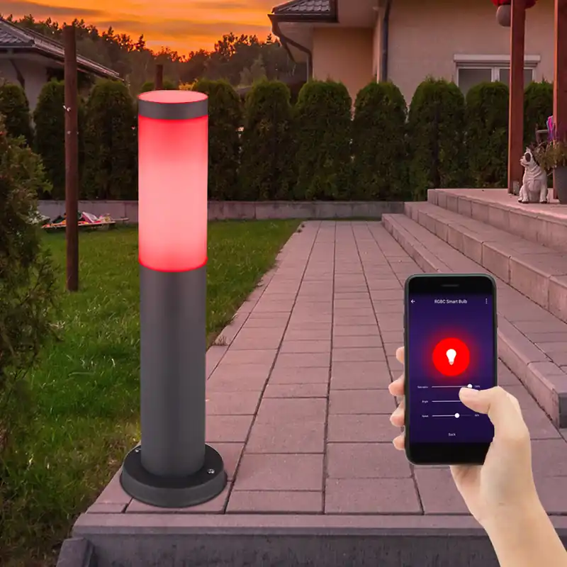 RGB LED plintlamp, antraciet roestvrij staal, app/voice control Korting