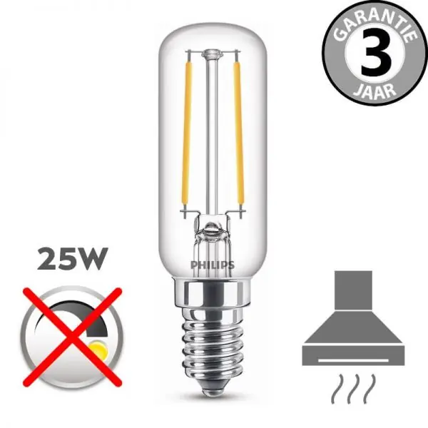 Exclusieve Aanbieding LED schakelbord buislamp afzuigkap T25 25W (2,1W) E14 | Niet dimbaar
