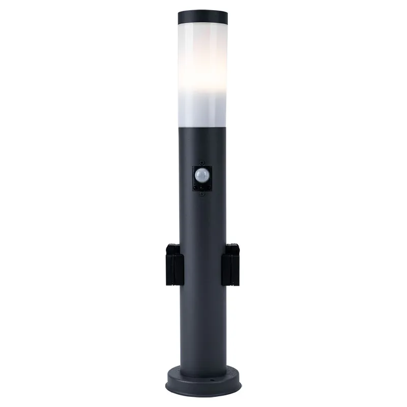 Staande lamp, bewegingsmelder, 2x wandcontactdoos, BOSTON I Beperkt Aanbod