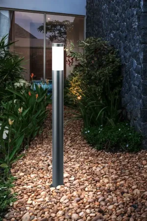 Beperkt Aanbod Vloerlamp, roestvrij staal, antraciet, IP44, H 110 cm,