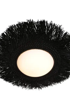 Anne Light & home Plafondlamp Aura Ø 50 Riet - zwart Gratis Retour