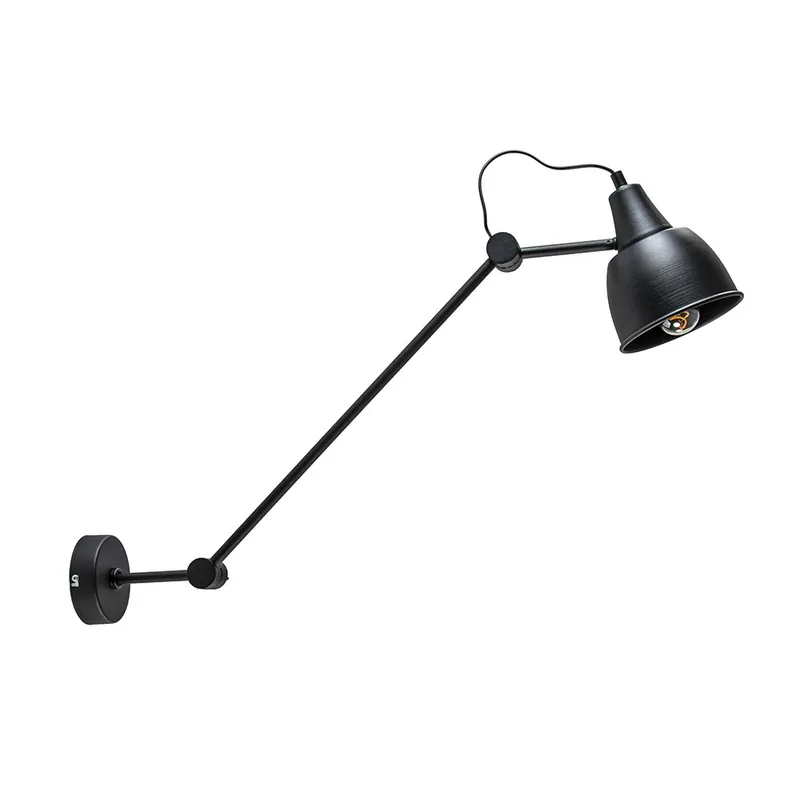 Wandlamp industrieel verstelbare arm zwart Superprijs