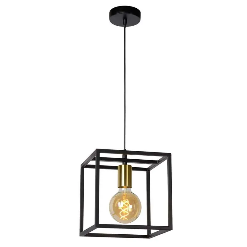 Premium Lucide hanglamp Ruben - zwart - 22x22x150 cm