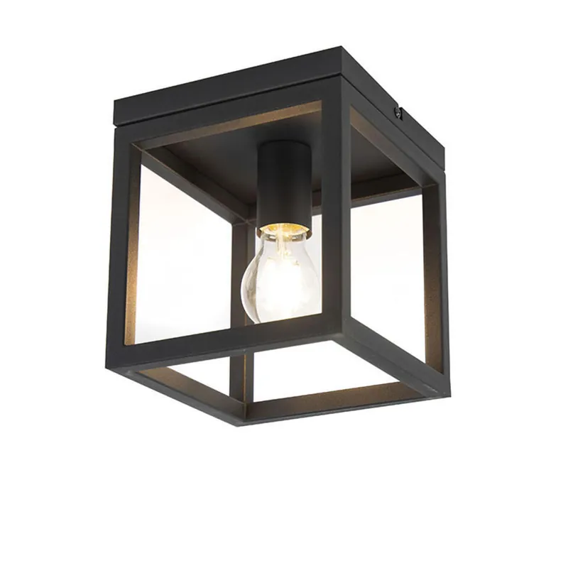 Koop Online Qazqa plafondlamp cage zwart e27