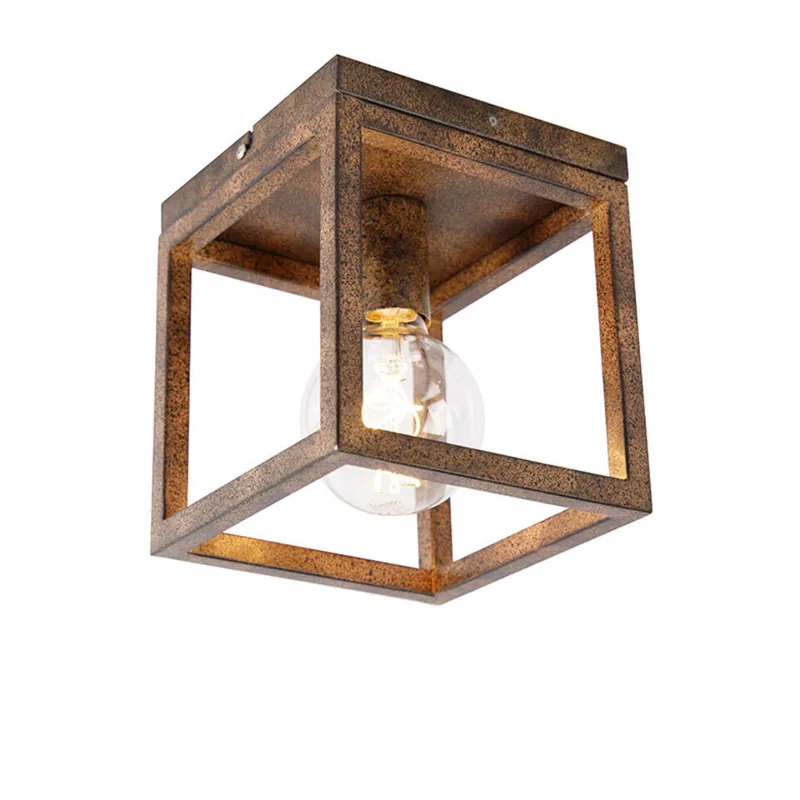 Qazqa plafondlamp cage bruin e27 Finale Uitverkoop