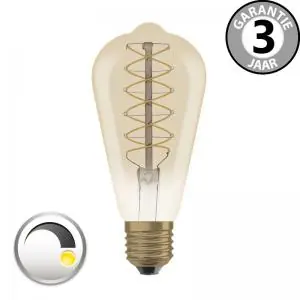 LED Rustika THIN POWER SPIRAL 7 watt E27 GOLD dimbaar Gecertificeerd