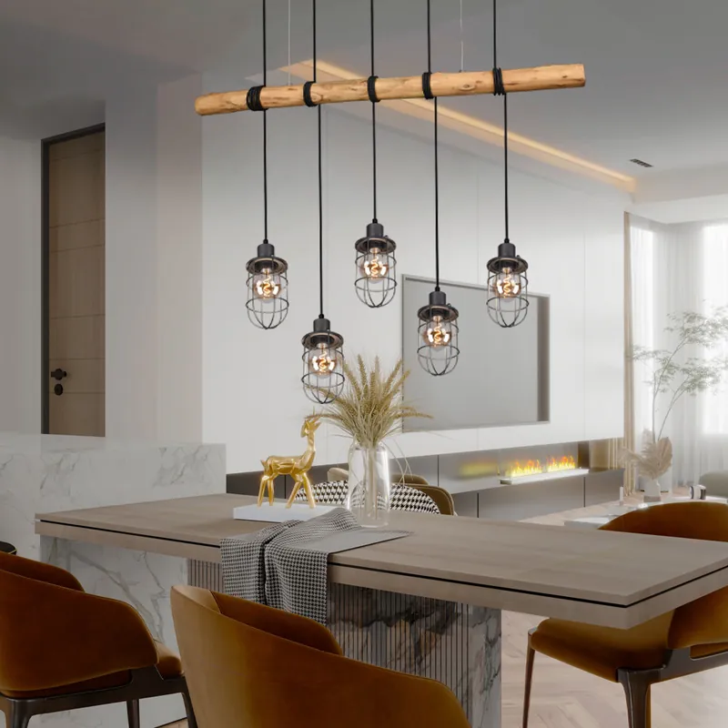 Tijdelijk Beschikbaar Hanglamp, natuurlijke lichtbundel, zwart raster, L 100 cm, FORESTER