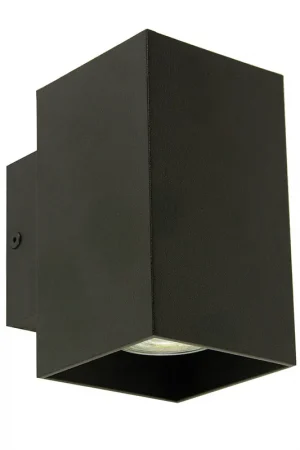 Aanbieding Wandlamp rechthoek zwart 2-lichts