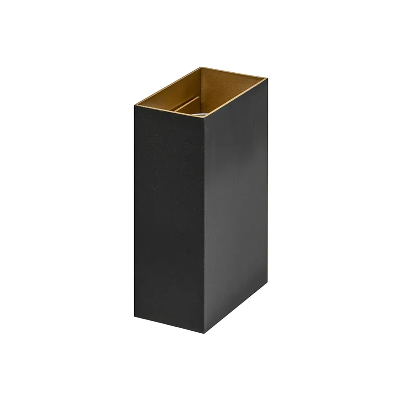 Wandlamp rechthoek zwart/matgoud 2xgu10 Hoge Kwaliteit