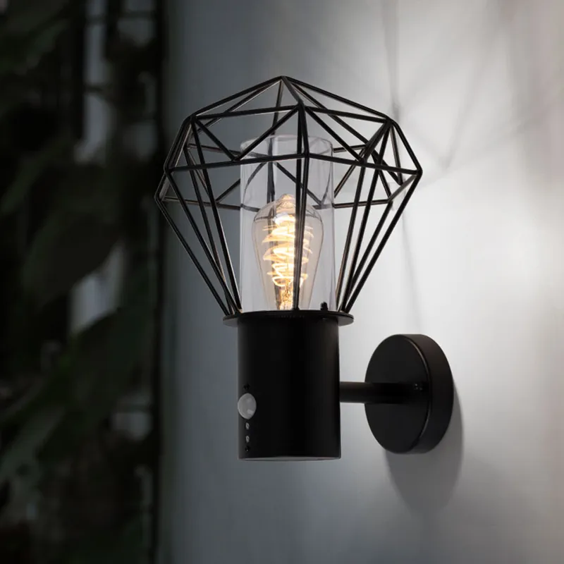 Nieuw Wandlamp, zwart, rasterdesign, H 34 cm