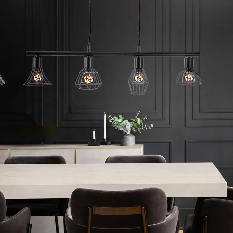 Hanglamp, zwart, kooiconstructie, L 73 cm Flitsaanbieding