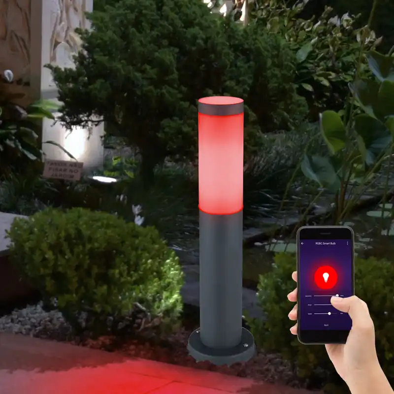 Favoriet Slimme LED vloerlamp, roestvrij staal, H 45 cm