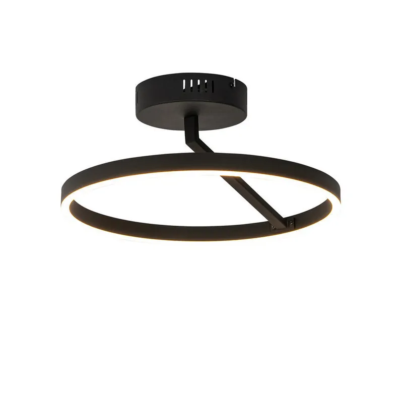 Qazqa plafondlamp anello zwart geïntegreerde led Koop Vandaag
