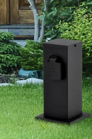 Finale Uitverkoop Stroomverdeler, 2 stopcontacten, zwart, H 22 cm