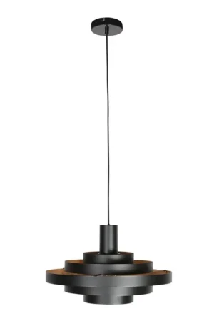 Zwarte hanglamp met bronzen binnenkant Ø50 Gereduceerde Prijs