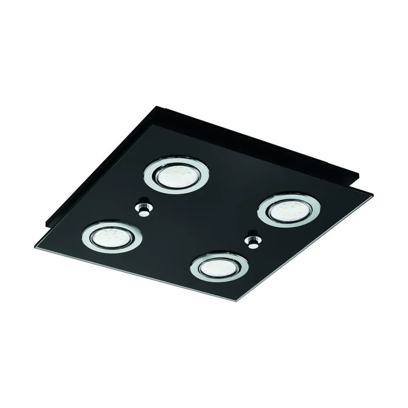 Beperkte Voorraad EGLO Grattino Plafonnière - GU10 - Glas - Zwart