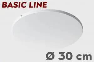 Lage Kosten Ronde plafondplaat BASIC LINE zonder gaten Ø 30 cm | Wit