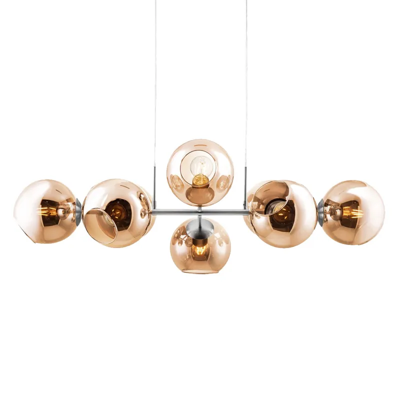 Hanglamp, amber glas, L 100 cm Speciale Aanbieding