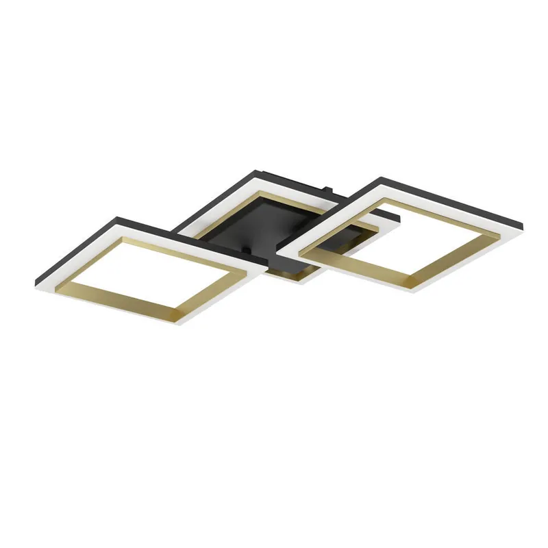 EGLO Calliera Plafonnière - LED - Kunststof - Zwart/Goud/Wit Express Levering