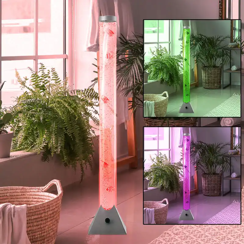 LED decoratieve vloerlamp, waterzuil, decoratieve vissen, hoogte 120 cm Veilige Betaling