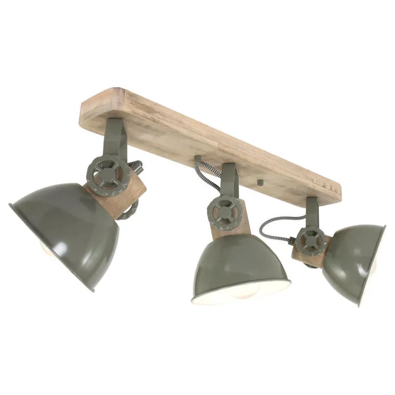 Mexlite Spot gearwood - 3 lichts - groen - 59x17 cm Betrouwbaar